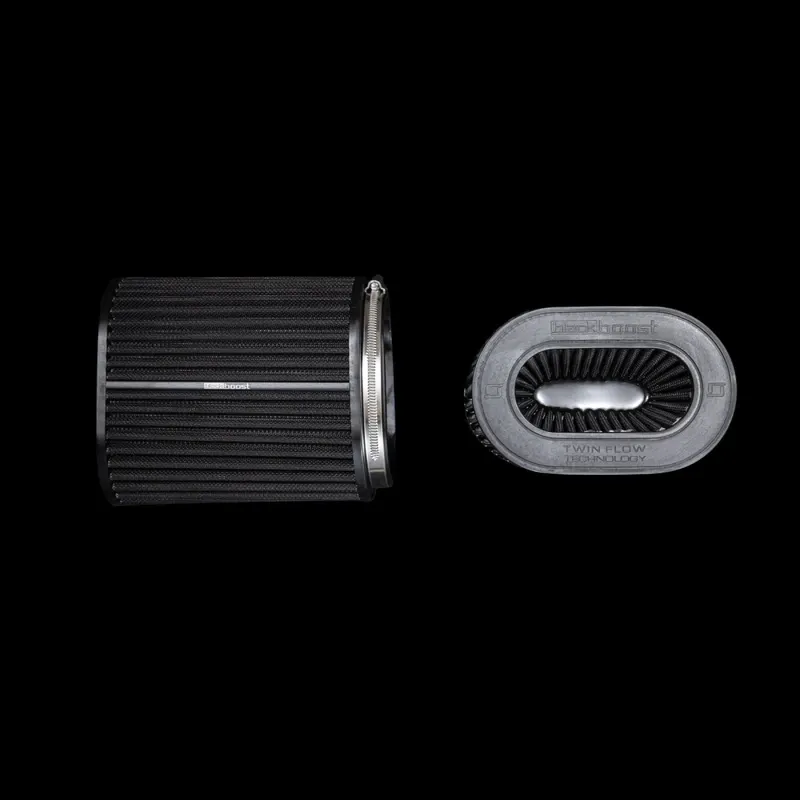 BlackBoost Twin Flow Synthetic Dry Air Filters, oval (4.3" x 196mm) – Set of 2 | for universal intake systems – 2